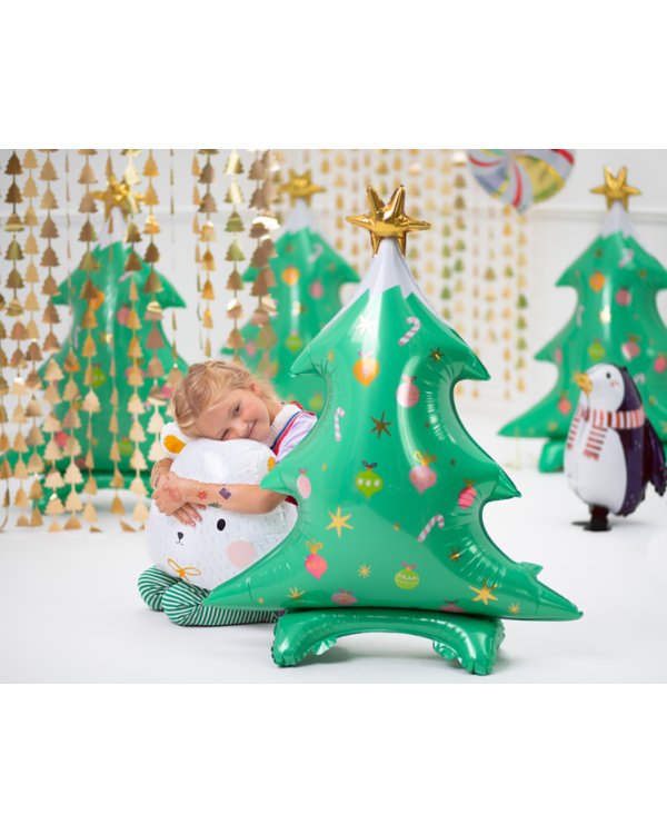 Standing foil balloon Christmas tree, 78x94cm, mix