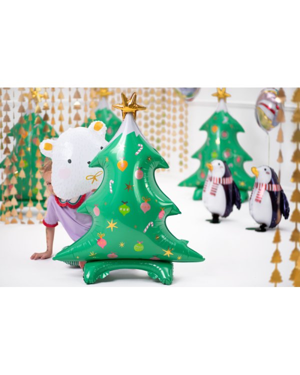 Standing foil balloon Christmas tree, 78x94cm, mix