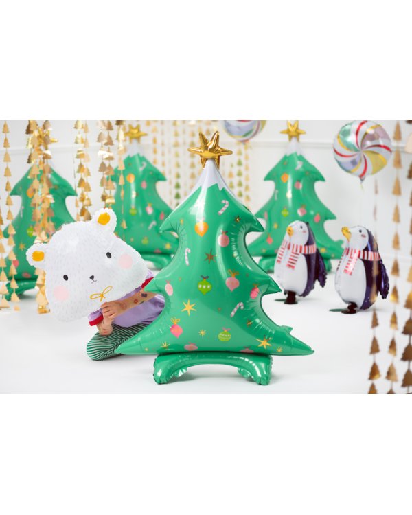 Standing foil balloon Christmas tree, 78x94cm, mix