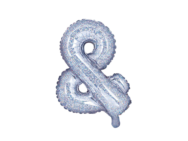 Foil Balloon &, 35cm, holographic