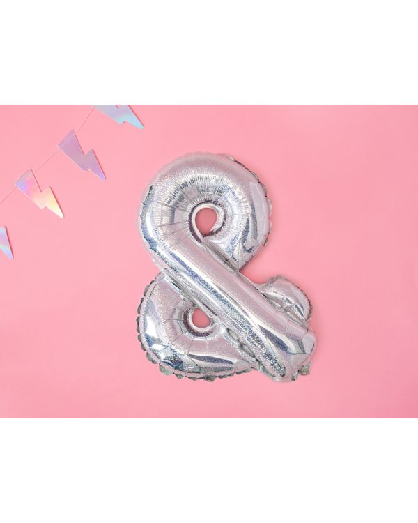 Foil Balloon &, 35cm, holographic