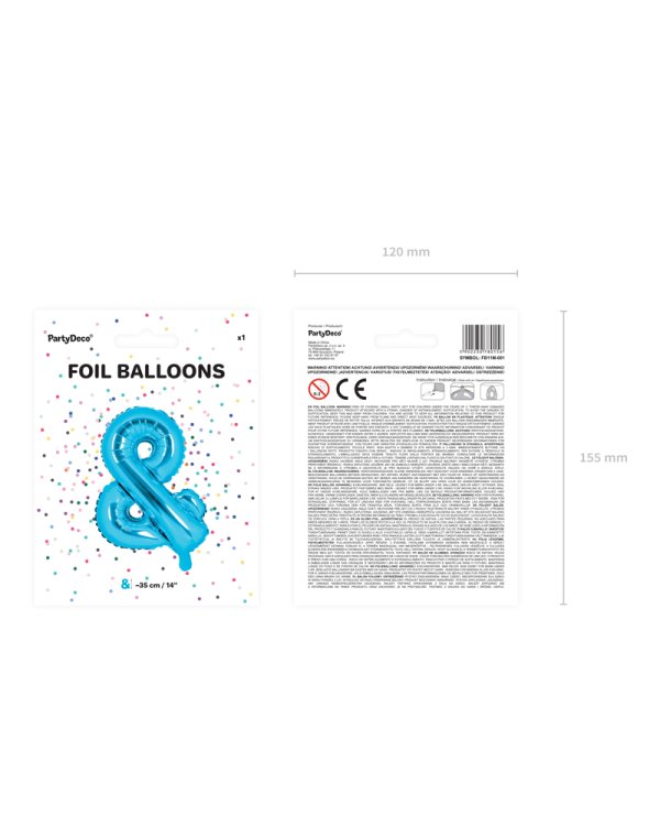 Foil Balloon &, 35cm, blue