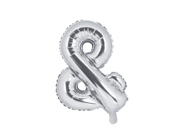 Foil Balloon &, 35cm, silver