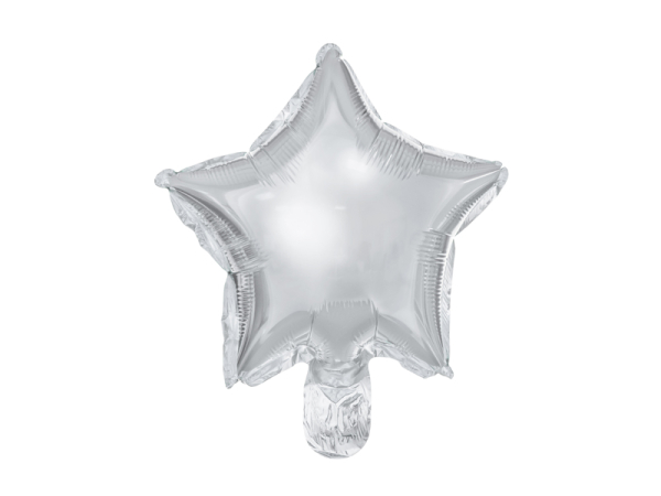 Foil balloons Stars, 22cm, silver (1 pkt / 25 pc.)