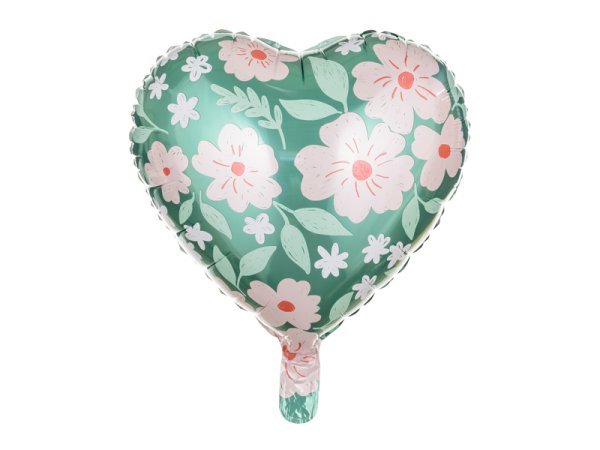 Foil balloons Heart with flowers, 45 cm, mix Foil balloons Heart with flowers, 45 cm, mix