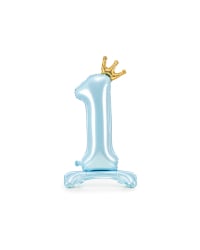  Standing foil balloon Number '' 1 '' , 84 cm, sky-blue