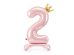Standing foil balloon Number ''2'' , 84 cm, light pink