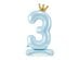 Standing foil balloon Number ''3'' , 84 cm, sky-blue