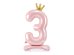  Standing foil balloon Number ''3'' , 84 cm, light pink