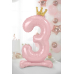 Standing foil balloon Number ''3'' , 84 cm, light pink