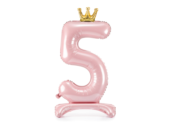  Standing foil balloon Number ''5'' , 84 cm, light pink