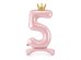  Standing foil balloon Number ''5'' , 84 cm, light pink