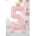  Standing foil balloon Number ''5'' , 84 cm, light pink