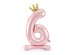  Standing foil balloon Number ''6'' , 84 cm, light pink