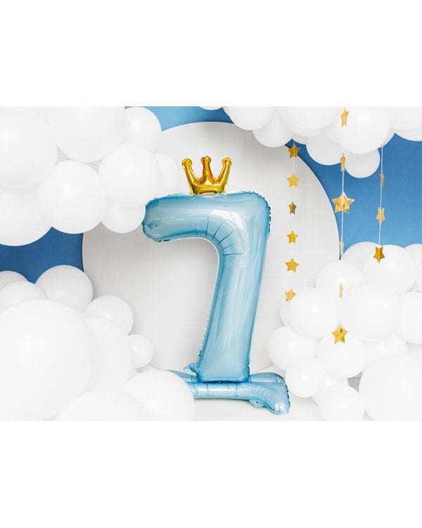  Standing foil balloon Number ''7'' , 84 cm, sky-blue