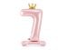 Standing foil balloon Number ''7'' , 84 cm, light pink