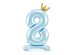 Standing foil balloon Number ''8'' , 84 cm, sky-blue