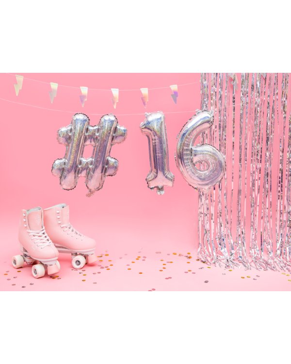 Foil Balloon #, 35cm, holograficzny
