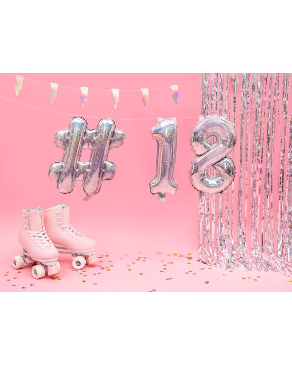 Foil Balloon #, 35cm, holograficzny