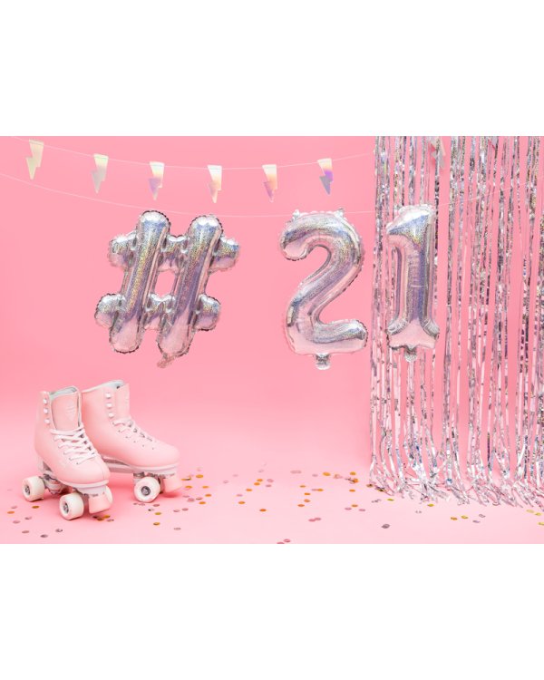 Foil Balloon #, 35cm, holograficzny