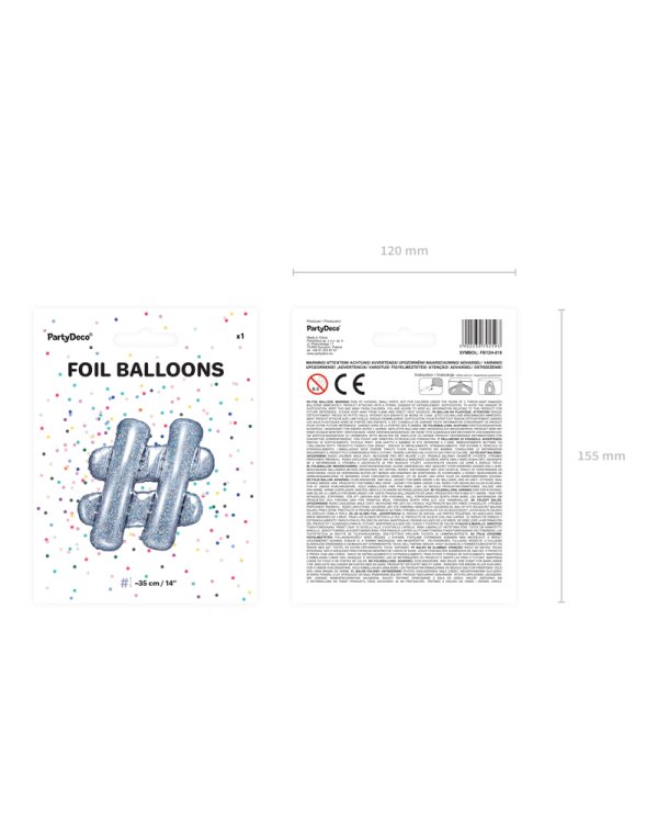 Foil Balloon #, 35cm, holograficzny