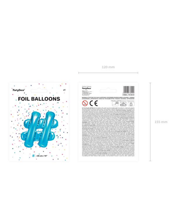 Foil Balloon #, 35cm, blue
