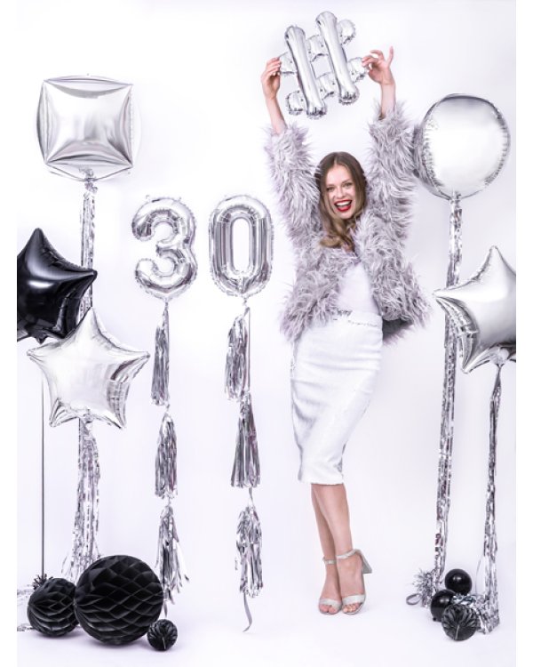 Foil Balloon #, 35cm, silver