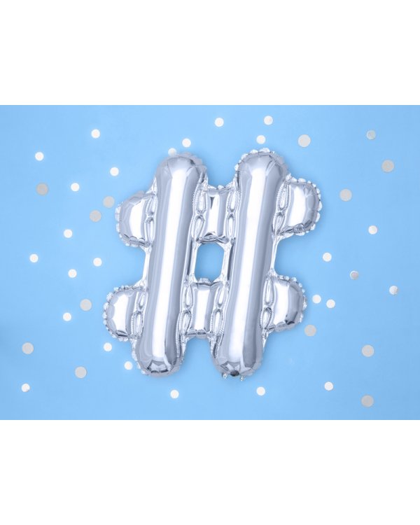 Foil Balloon #, 35cm, silver