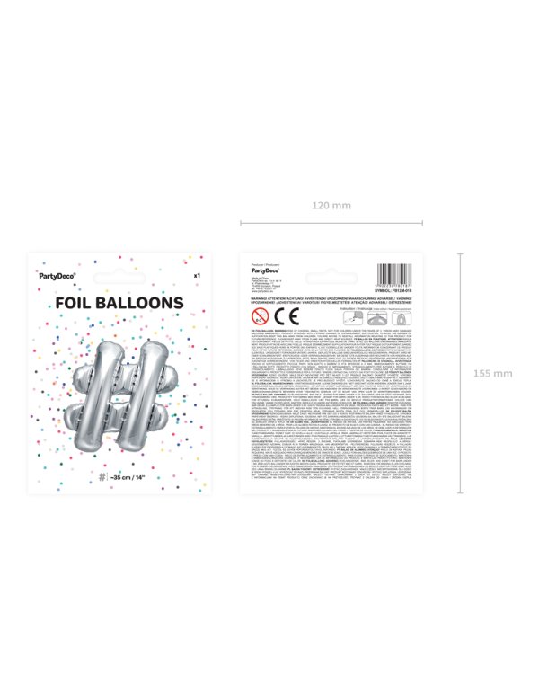 Foil Balloon #, 35cm, silver
