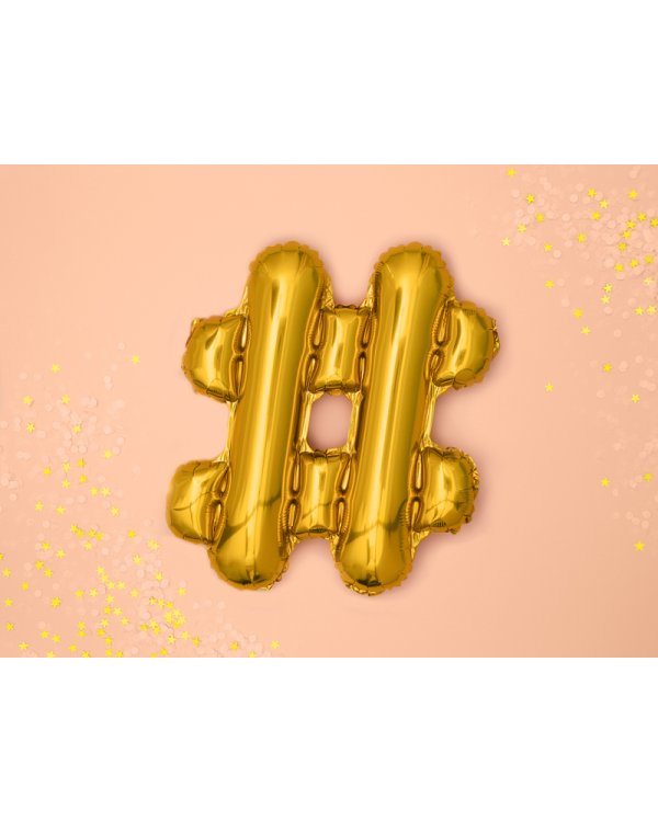 Foil Balloon #, 35cm, gold