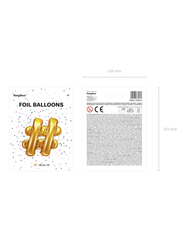 Foil Balloon #, 35cm, gold