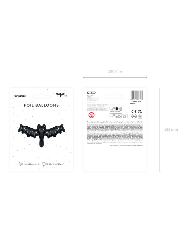 Foil balloon Bat, 40,5x13 cm, mix