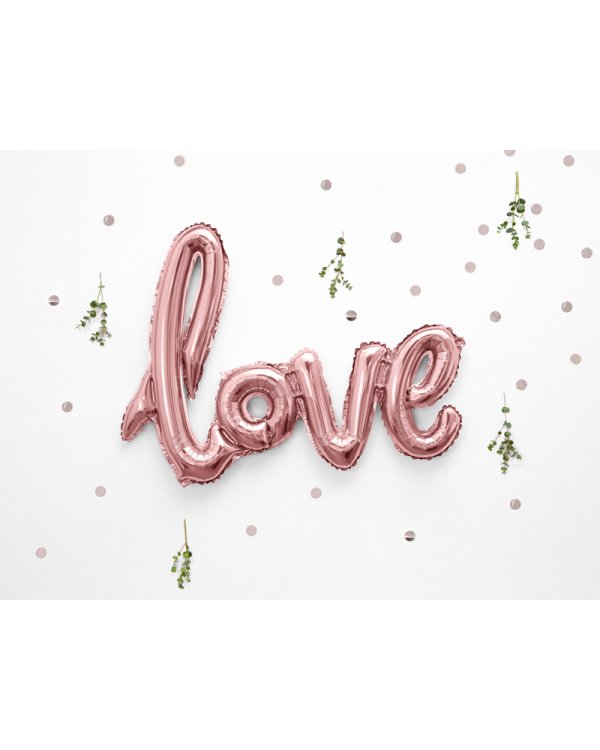 Foil Balloon Love, 73x59cm, rose gold