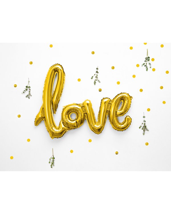 Foil Balloon Love, gold, 73x59cm