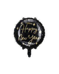 Foil balloon Happy New Year, 45 cm, black
