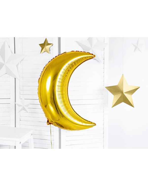 Foil balloon Moon, 60cm, gold