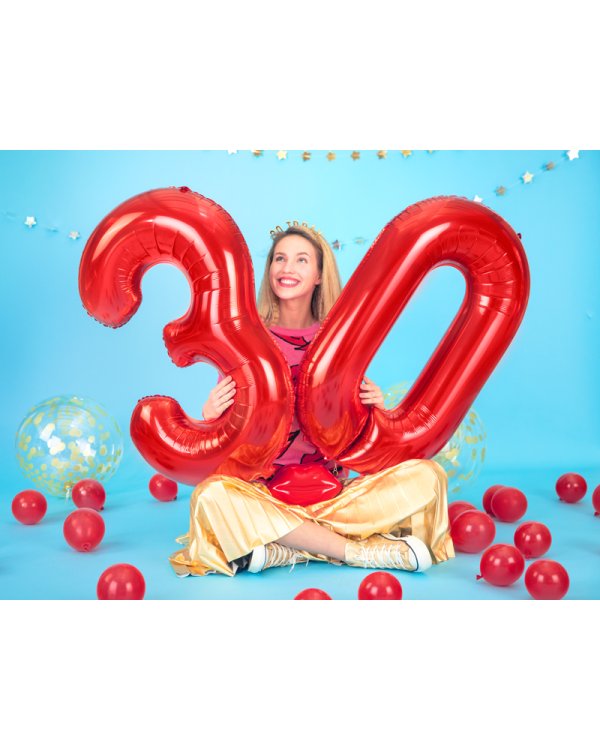 Foil Balloon Number ''2'', 86cm, red