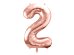 Foil Balloon Number ''2'', 86cm, rose gold