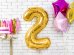 Birthday candle Number 2, gold, 7cm