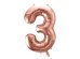 Foil Balloon Number ''3'', 86cm, rose gold