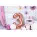 Foil Balloon Number ''3'', 86cm, rose gold