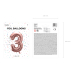 Foil Balloon Number ''3'', 86cm, rose gold