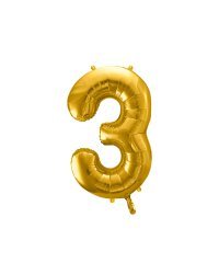 Foil Balloon Number ''3'', 86cm, gold
