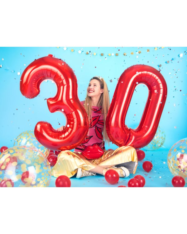Foil Balloon Number ''4'', 86cm, red