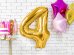 Birthday candle Number 4, gold, 7cm