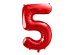 Foil Balloon Number ''5'', 86cm, red