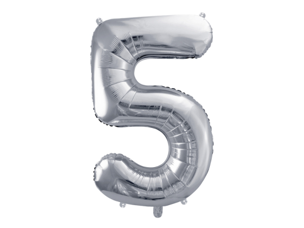 Foil Balloon Number ''5'', 86cm, silver