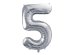 Foil Balloon Number ''5'', 86cm, silver