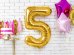 Birthday candle Number 5, gold, 7cm