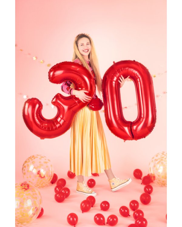 Foil Balloon Number ''6'', 86cm, red